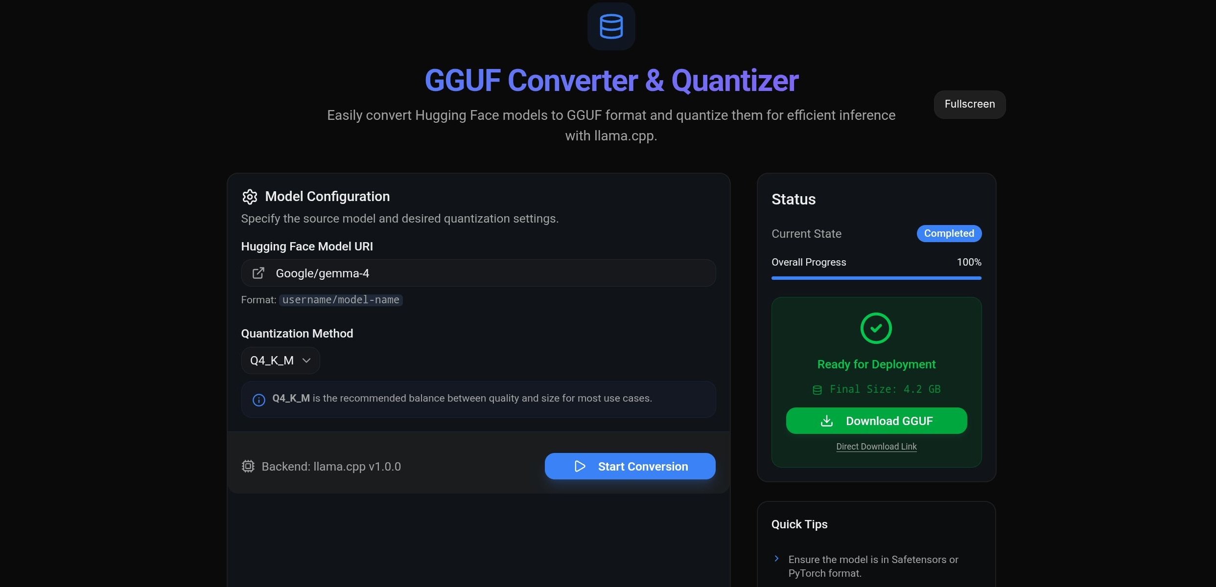 GGUF Converter & Quantizer